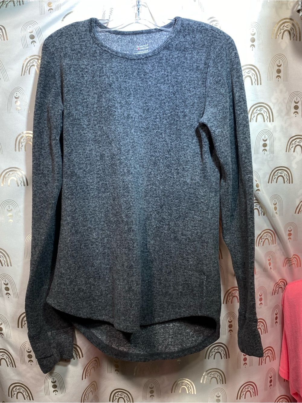 Cuddl Duds ClimateRight Stretch Fleece Top — Heather Gray